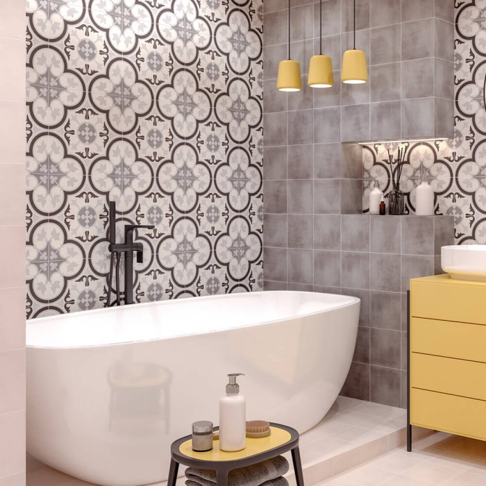 Напольная плитка GOLDEN TILE Marrakesh Декор 1М2140 8×186×186 под бетон