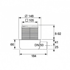 Душовий трап TECE Drainpoint S 50 3601050 з решіткою 100х100 мм