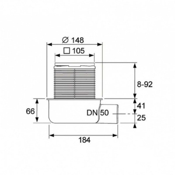 Душовий трап TECE Drainpoint S 50 3601050 з решіткою 100х100 мм