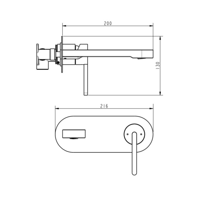 Змішувач прихованого монтажу для раковини Devit Laguna 8411X110B чорний матовий