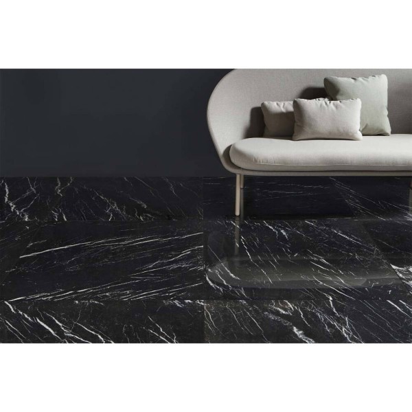 Керамогранит Peronda Marquina BLACK/NAT/R 12×1510×755 под мрамор
