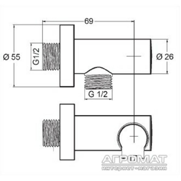 Шлангове підключення з тримачем Kludi A-Qa 6054705-00