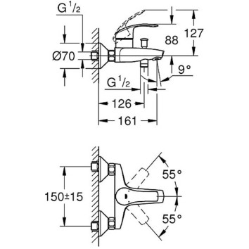 Змішувач для ванни Grohe Eurosmart 33300002