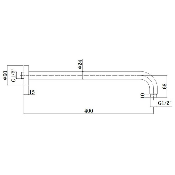 Тримач верхнього душу Paffoni ZSOF 034 NO Syncro 400 мм настінний