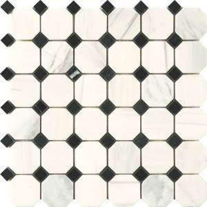 Мозаїка Mozaico De Lux Cl-Mos PMRP039 Black+White Marble 30x30 см