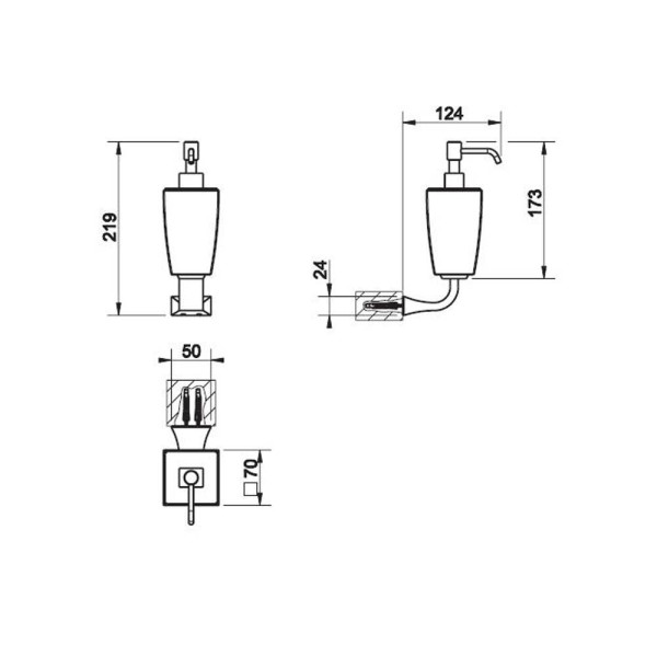 Дозатор для рідкого мила Gessi Mimi 33214-031 з тримачем хром/білий