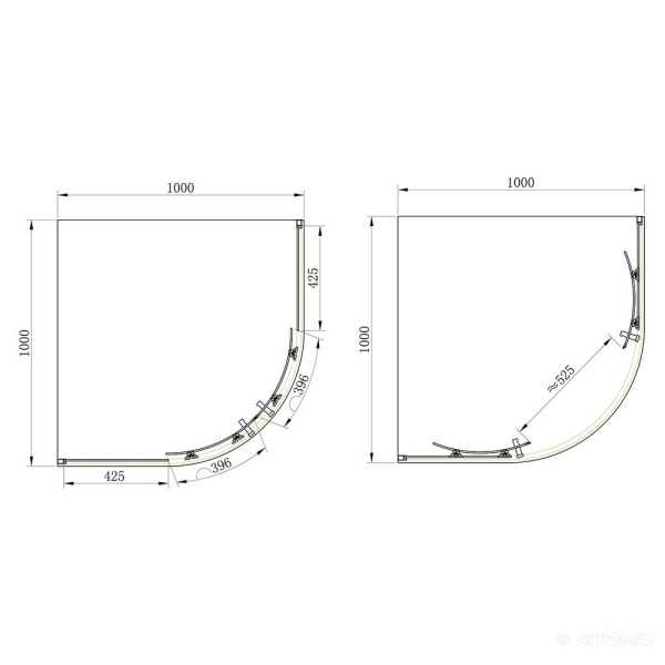 Душова кабіна Primera Frame SHQC51106 100x100 см профіль хром/прозоре скло