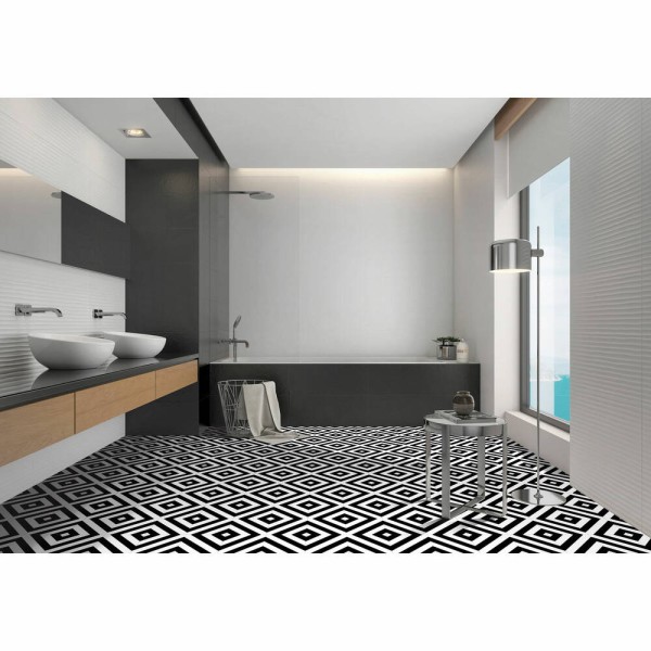 Керамогранит MAYOLICA DISTRICT LINES BLACK 7×200×200