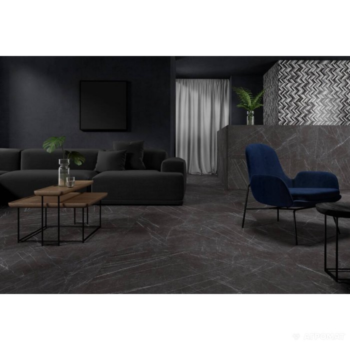 Керамогранит Peronda Greystone SMOKE/NAT/R 12×1510×755 под мрамор