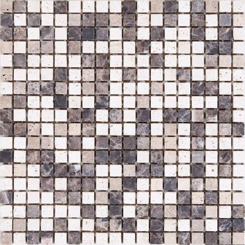 Мозаїка Mozaico De Lux K-Mos Travertino Mix Emperador 30,5х30,5 см