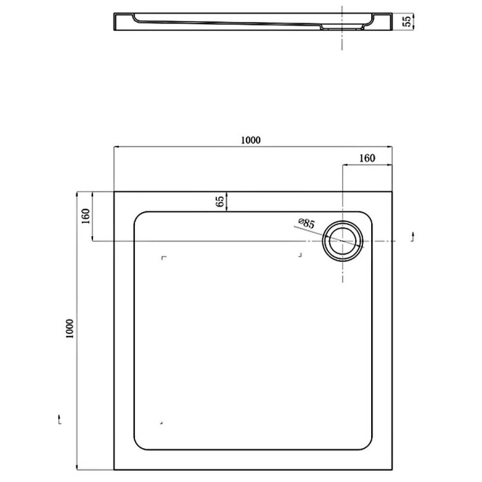 Поддон Devit Comfort FTR2223 квадратный 100х100 см