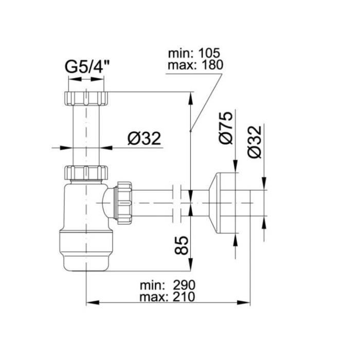 Сифон для раковини колбовий Styron STY-533-2