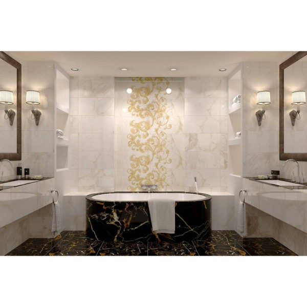 Напольная плитка GOLDEN TILE Saint Laurent белый 9A0510 10×607×607 под мрамор