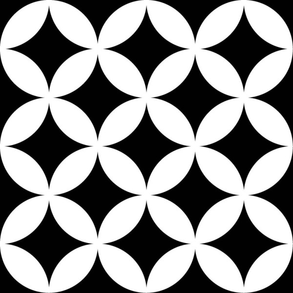 Керамогранит MAYOLICA DISTRICT CIRCLES BLACK 7×200×200