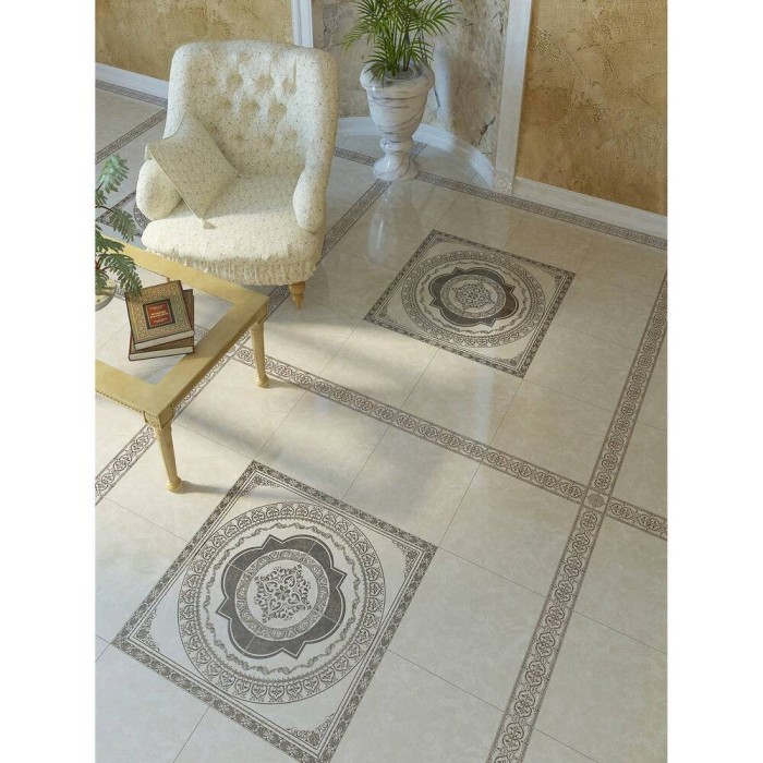 Напольная плитка GOLDEN TILE Вулкано Д11321 ВУЛКАНО БЕЖЕВЫЙ РЕЛЬЕФ фриз 8×93×93