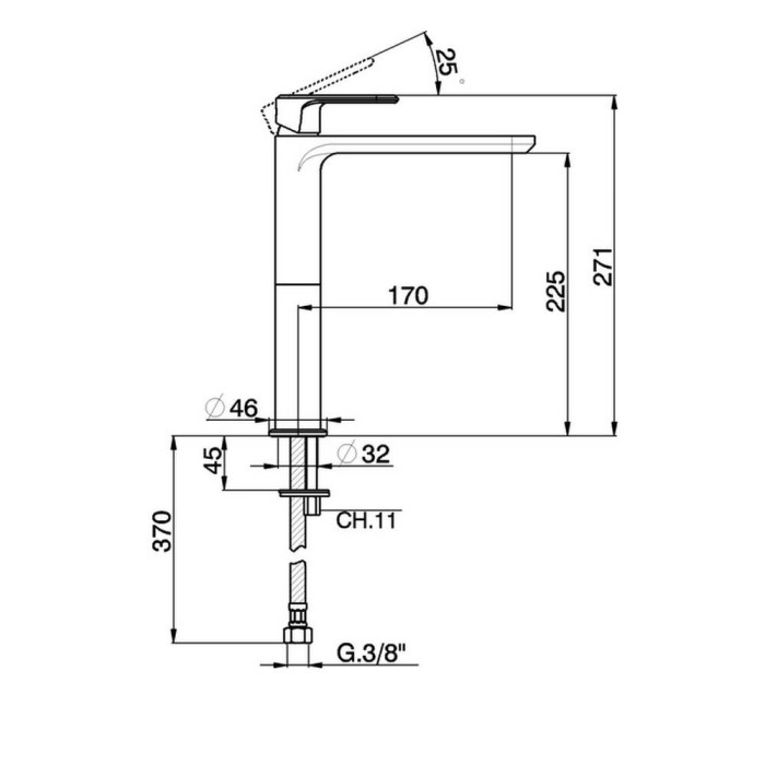 Змішувач для раковини Cisal Lineaviva LV003540.40