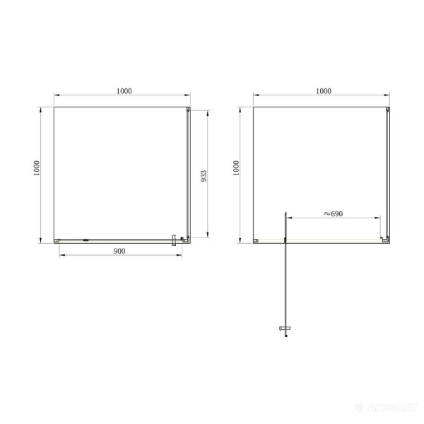 Душова кабіна Primera Frame SHRC56106 100х100 см профіль хром/прозоре скло