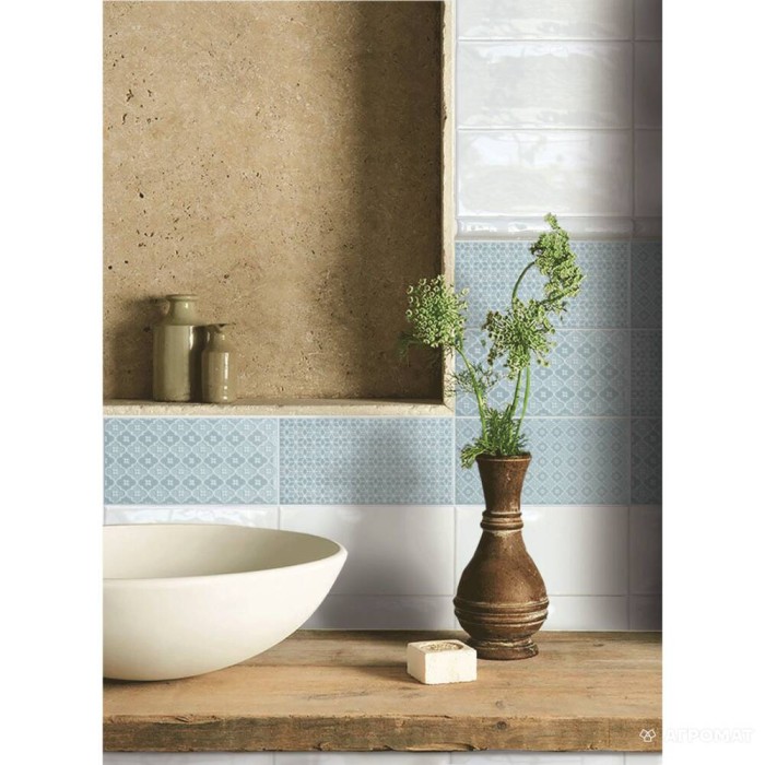 Плитка Monopole Ceramica Mirage DECOR JEWEL PEARL BLUE декор 8×150×75
