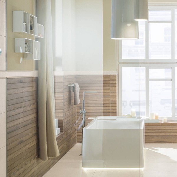 Плитка Lasselsberger Rako BASE WR1V5435 beige wood relief 10×898×298 под дерево