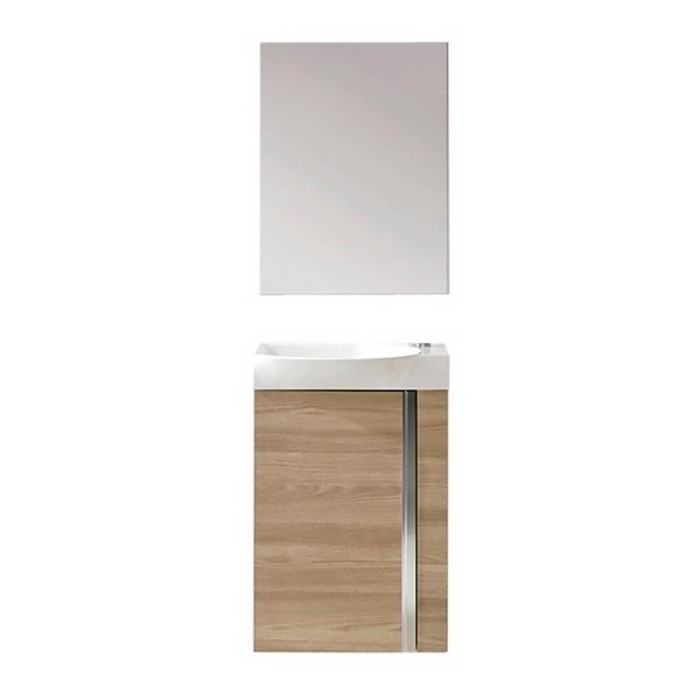 Комплект меблів Royo Elegance 122913 дзеркало 45 см + тумба з раковиною підвісна 45 см горіх