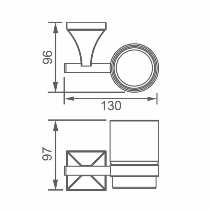 Склянка Devit Classic 6010151 з тримачем хром