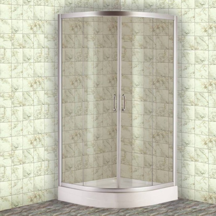 Душевая кабина Devit Nymfa FEN0301PDEV с поддом 1/4 круга FTR0609, стекло шиншила