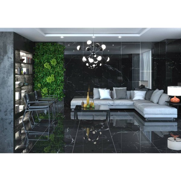 Керамограніт Almera Ceramica-2 Xl Qi918P989M Imperium Black 90x180 см