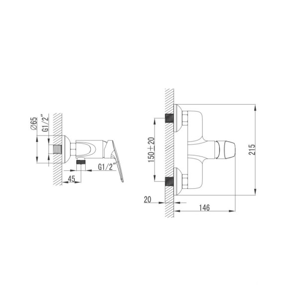 Змішувач для душу Primera Shape 10140015