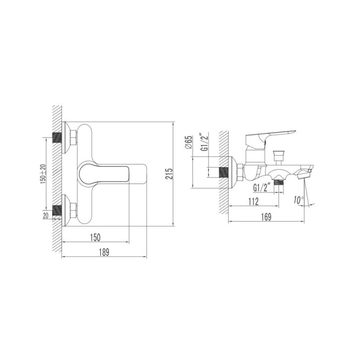 Змішувач для ванни Primera Tyrol 10120023