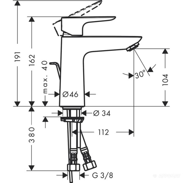 Змішувач для раковини Hansgrohe Talis E 71710000