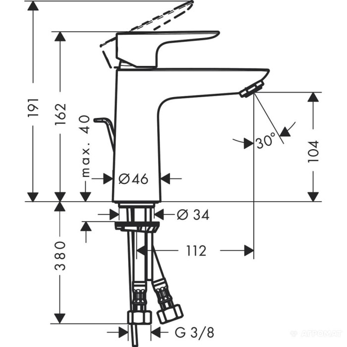 Змішувач для раковини Hansgrohe Talis E 71710000 Змішувач для раковини Hansgrohe Talis E 71710000