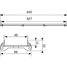 Решітка для душового каналу TECE Drainline Plate 600770 700 мм під плитку
