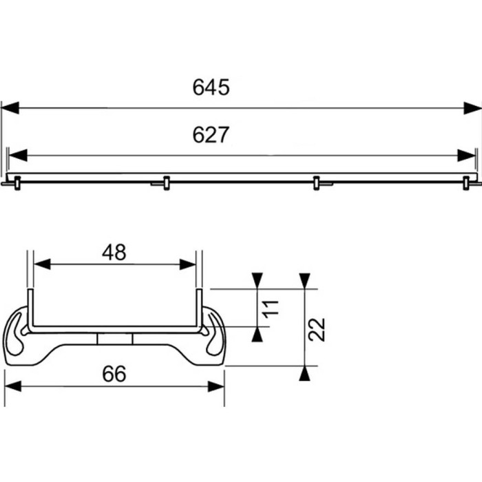 Решітка для душового каналу TECE Drainline Plate 600770 700 мм під плитку