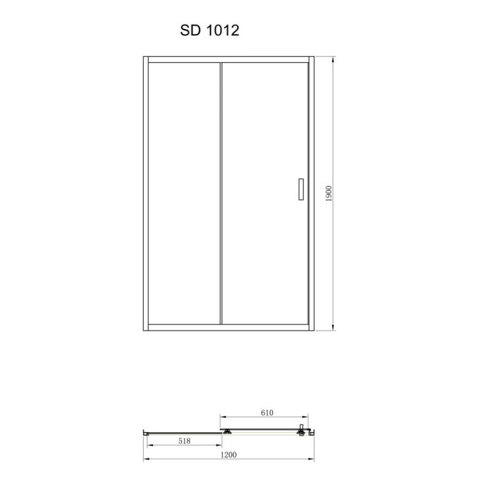Душові двері Primera Frame SDC1012 120х190 см розсувні