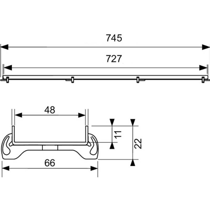 Решітка для душового каналу TECE Drainline Plate 600870 800 мм під плитку