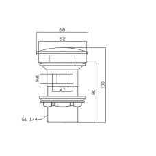 Донний клапан для раковини Devit 21031100W click/clack білий Донний клапан для раковини Devit 21031100W click/clack білий