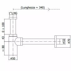 Сифон для раковини колбовий Paffoni ZACC240NO чорний матовий