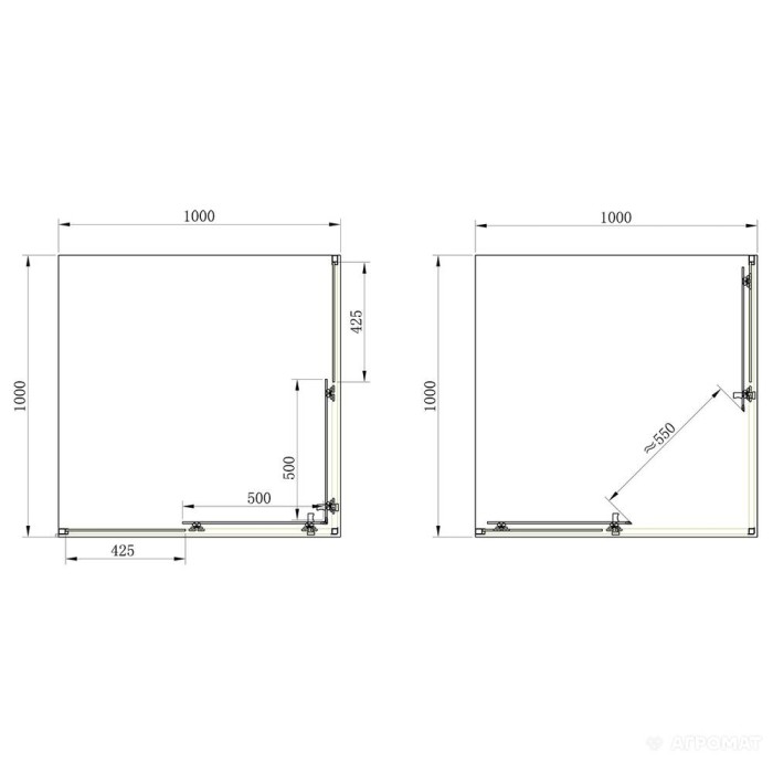 Душова кабіна Primera Frame SHRC53106 100х100 см профіль хром/прозоре скло