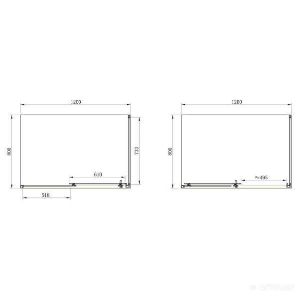 Душова кабіна Primera Frame SHRC55126 120х80 см профіль хром/прозоре скло