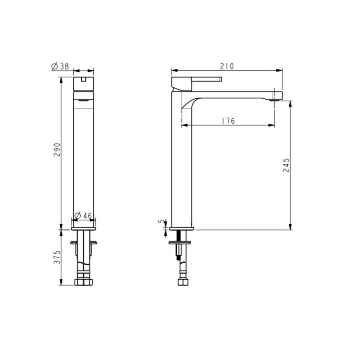Змішувач для раковини Devit Laguna 84X11110B Змішувач для раковини Devit Laguna 84X11110B