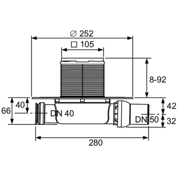 Душовий трап TECE Drainpoint S 110 3601100 з решіткою 100х100 мм