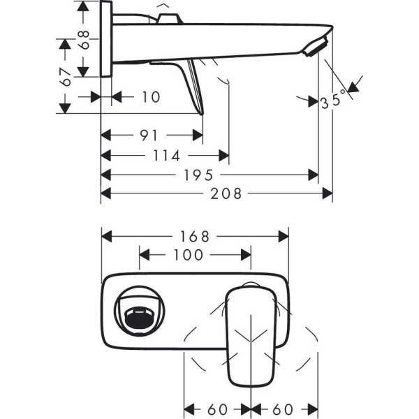Змішувач прихованого монтажу для раковини Hansgrohe Logis 71220000 хром