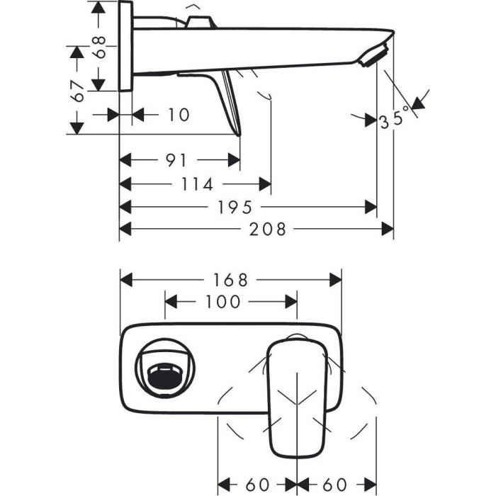 Змішувач прихованого монтажу для раковини Hansgrohe Logis 71220000 хром Змішувач прихованого монтажу для раковини Hansgrohe Logis 71220000 хром