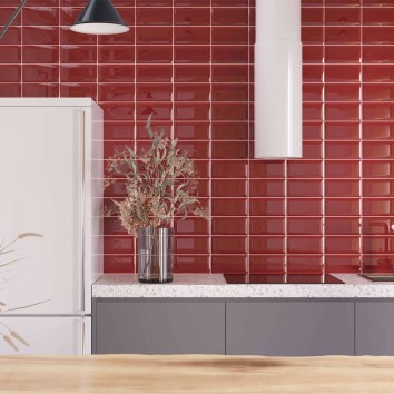 Плитка Golden Tile Metrotiles Червоний 469061 10x20 см