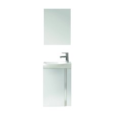 Комплект меблів Royo Elegance 122910 дзеркало 45 см + тумба з раковиною підвісна 45 см білий Комплект меблів Royo Elegance 122910 дзеркало 45 см + тумба з раковиною підвісна 45 см білий