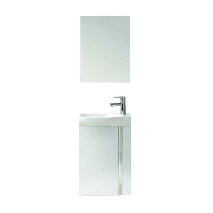 Комплект меблів Royo Elegance 122910 дзеркало 45 см + тумба з раковиною підвісна 45 см білий