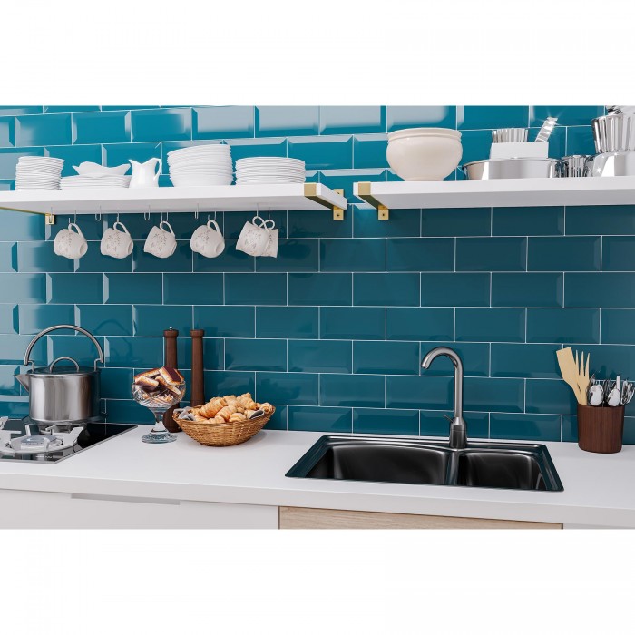 Плитка GOLDEN TILE Metrotiles METROTILES синій 46М061 8×200×100