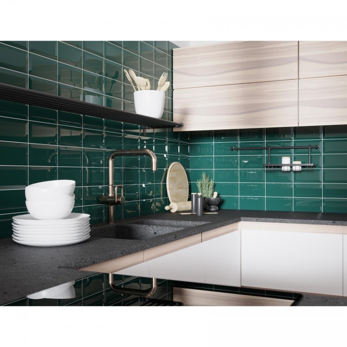 Плитка GOLDEN TILE Metrotiles METROTILES бірюзовий 466061 8×200×100