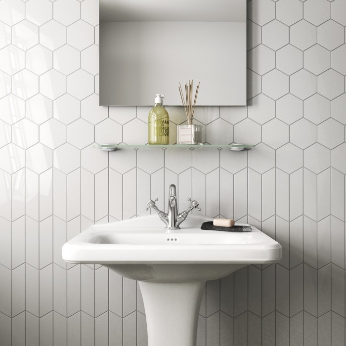 Плитка EQUIPE CERAMICAS Chevron Wall 23351 CHEVRON WALL WHITE MATT left