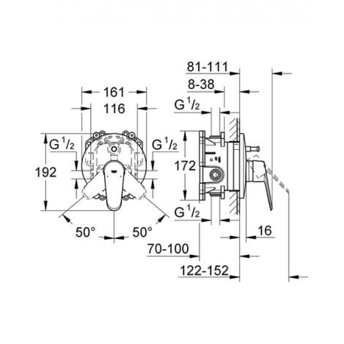 Смеситель для ванны Grohe Eurodisc cosmopolitan 19548002